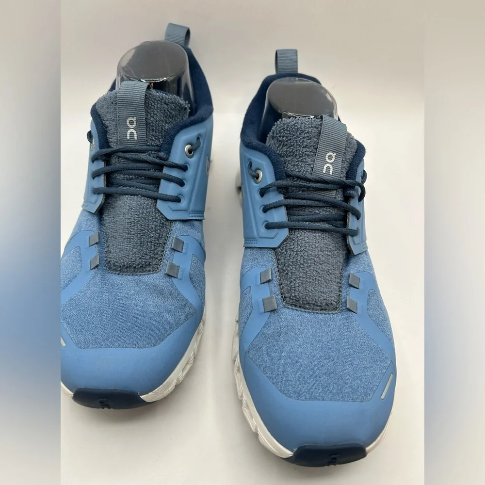 Like NEW Men's On Cloud 5 Terry Neptune White & Blue Running Shoe Sneaker SZ 9.5 - Picture 7 of 16